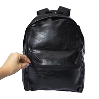 faux leather backpack 19in