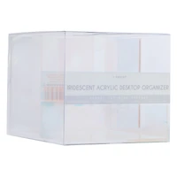 iridescent acrylic desktop organizer 5in x 4.5in