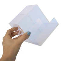 iridescent acrylic desktop organizer 5in x 4.5in