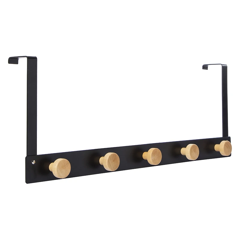over-the-door metal and wood hooks 19.69in x 1.02in 7.28in