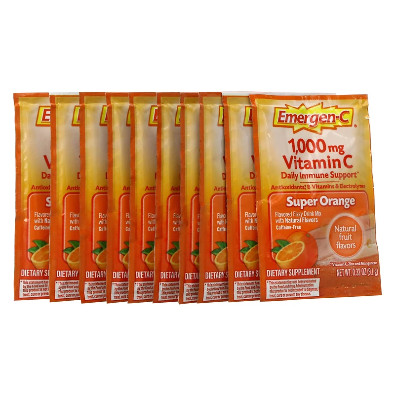emergen-c® super orange daily immune support drink mix packets 10-count