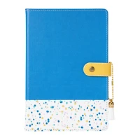 printed faux leather snap journal 5.5in x 8.25in