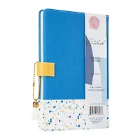 printed faux leather snap journal 5.5in x 8.25in