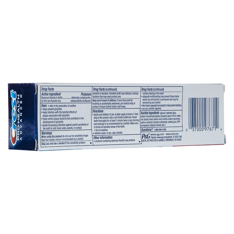 crest® prohealth™ advanced sensitive relief toothpaste 5.1oz