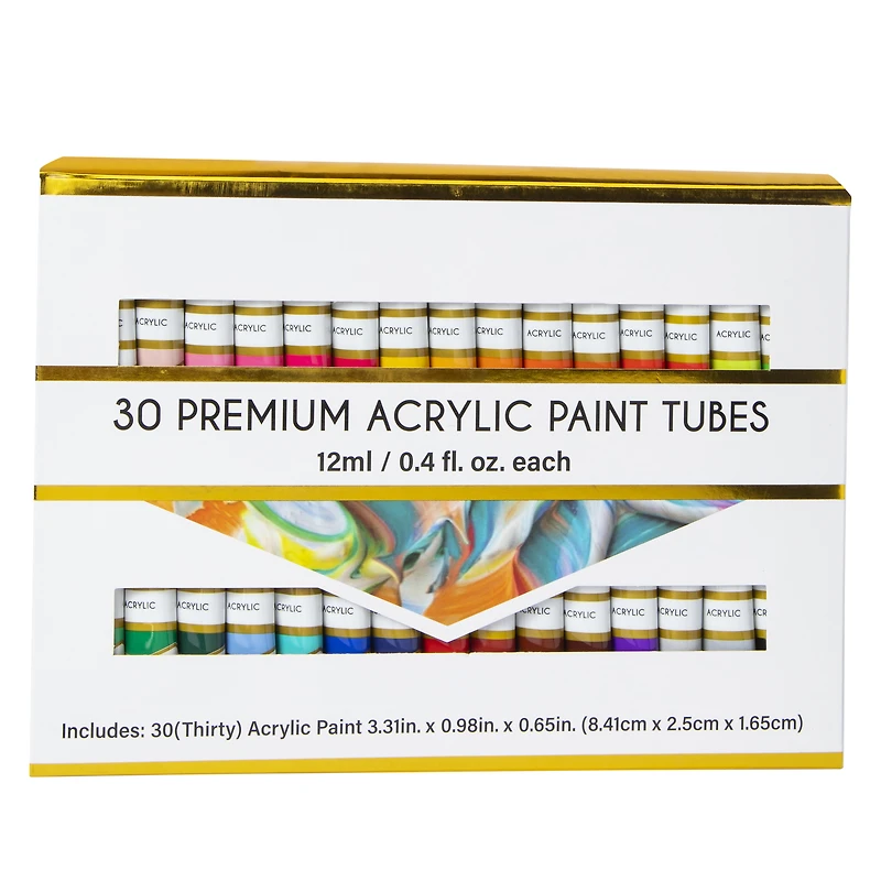 premium acrylic paint tubes 30-count set