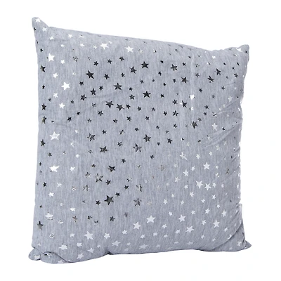foil star throw pillow 16in