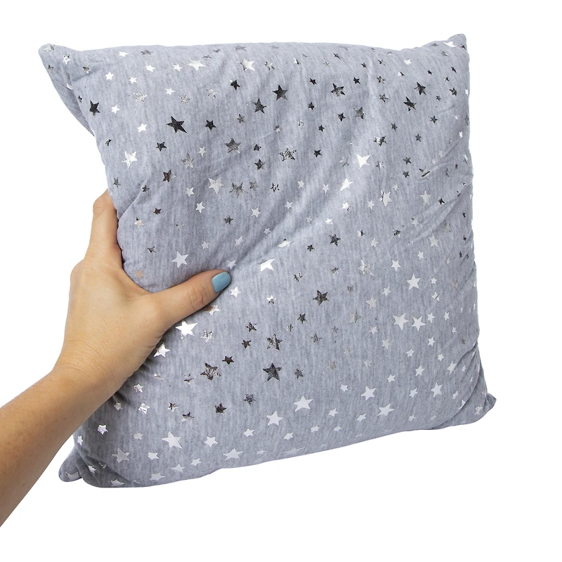 foil star throw pillow 16in