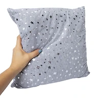foil star throw pillow 16in