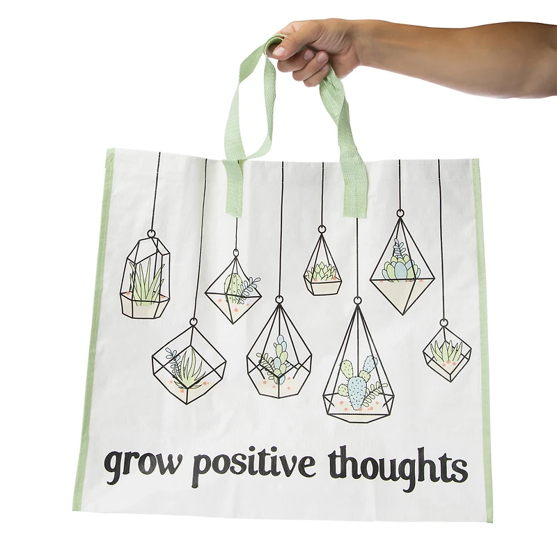 'grow positive thought' tote bag 20.5in