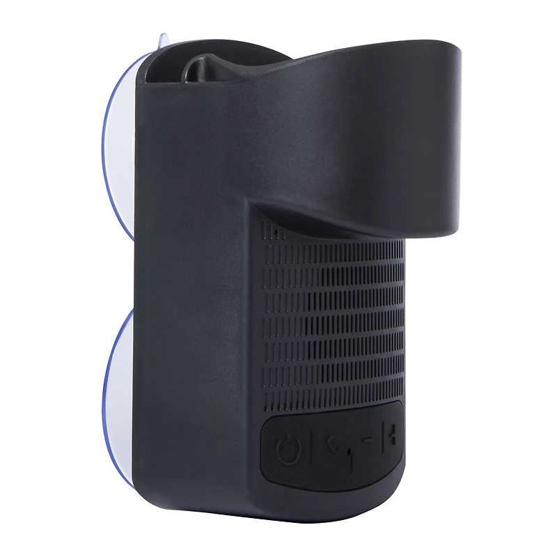 bluetooth® shower speaker with drink holder & phone mount