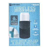 bluetooth® shower speaker with drink holder & phone mount