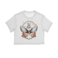 'life is good' butterfly crop top - large