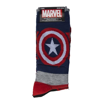 young men's marvel® crew socks 2-pack