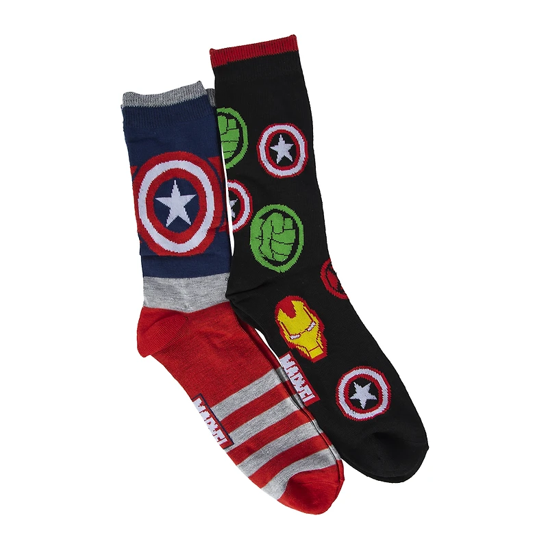 young men's marvel® crew socks 2-pack