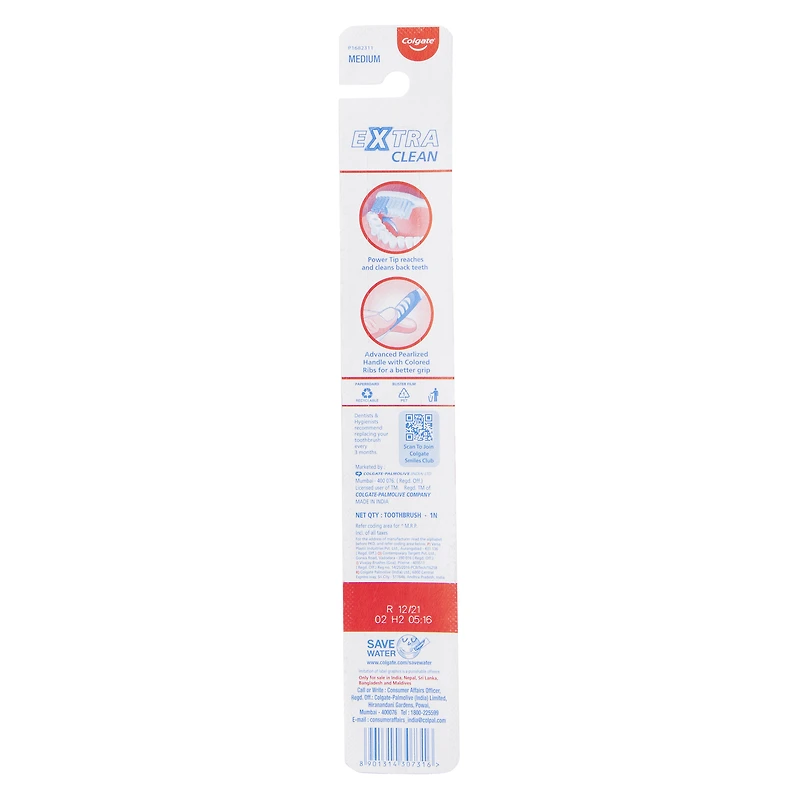 colgate® extra clean toothbrush, medium bristles