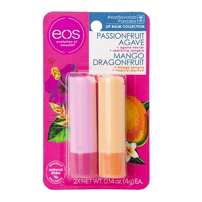 eos® passionfruit agave & mango dragonfruit lip balm 2-pack