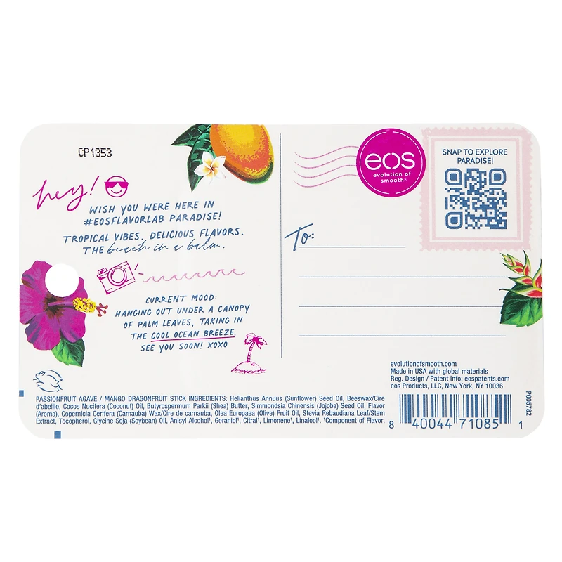eos® passionfruit agave & mango dragonfruit lip balm 2-pack