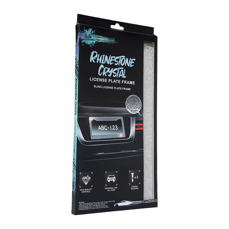 cheetah rhinestone crystal license plate frame