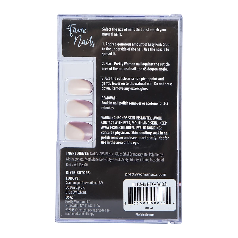 Pretty Woman Burgundy Swirl Faux Nails 24-Count