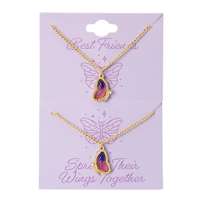 butterfly bff necklaces 2-piece set