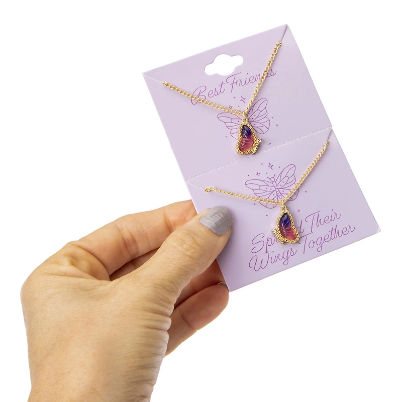 butterfly bff necklaces 2-piece set