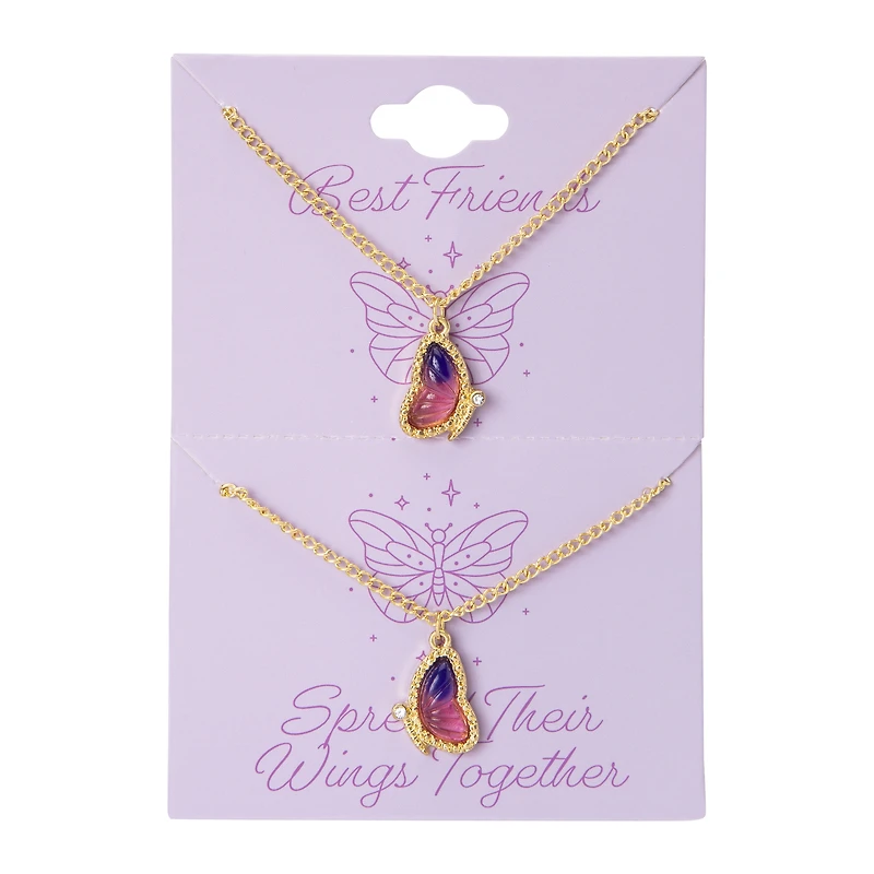 butterfly bff necklaces 2-piece set
