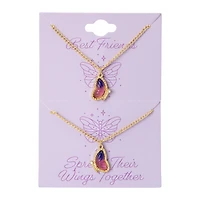 butterfly bff necklaces 2-piece set