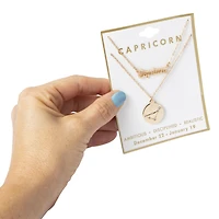 Layered Zodiac Necklace - Capricorn