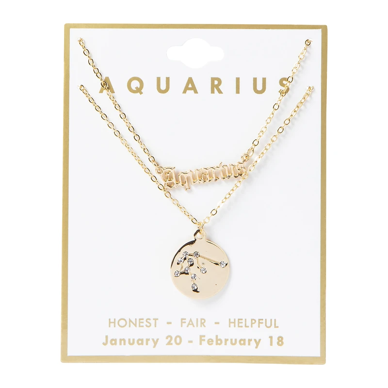 layered zodiac necklace