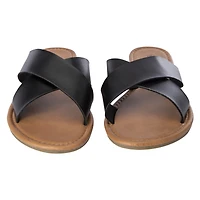 black x-strap sandals