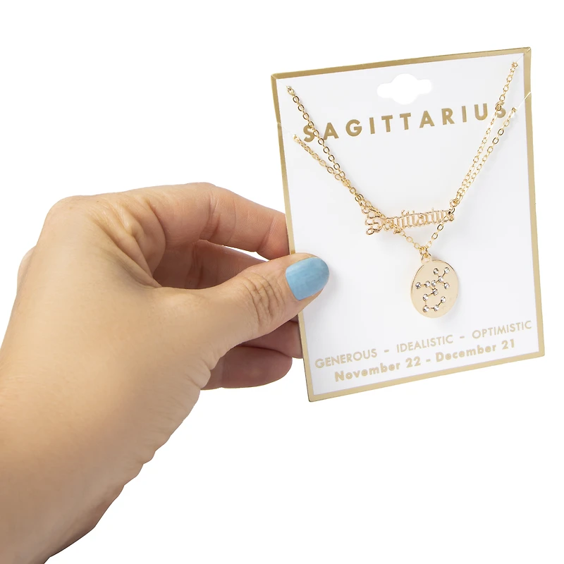 Layered Zodiac Necklace - Sagittarius