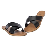 black x-strap sandals