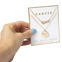 Layered Zodiac Necklace - Cancer