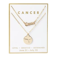 Layered Zodiac Necklace - Cancer