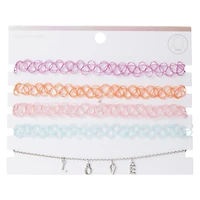 bright love choker necklaces 5-piece set