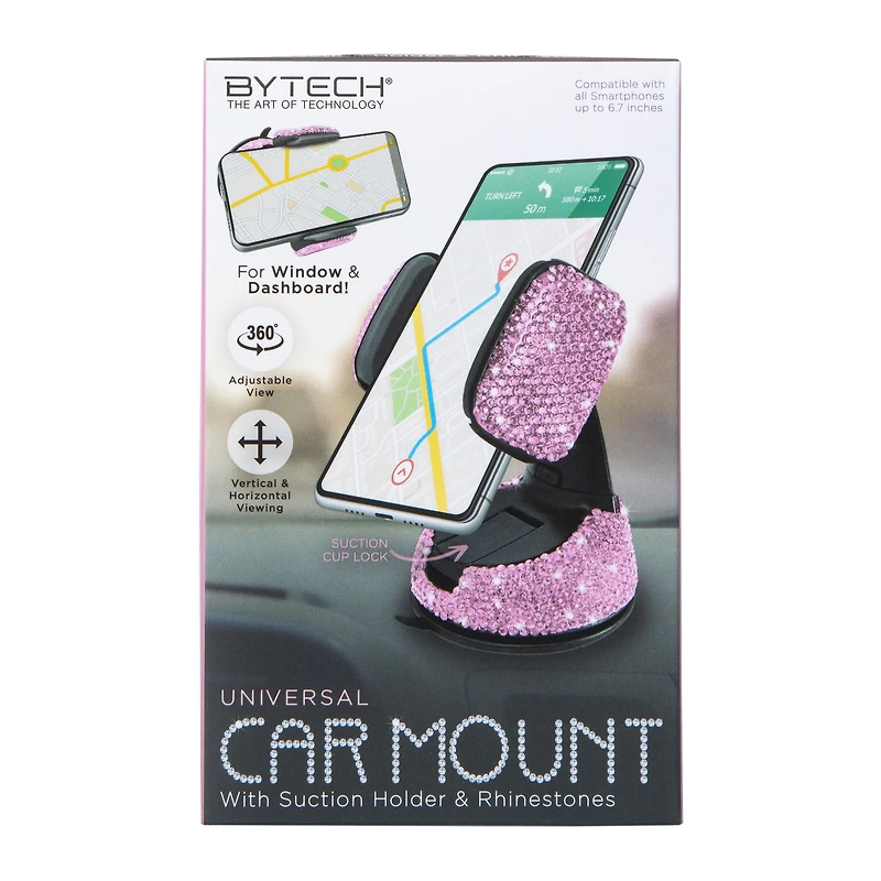rhinestone universal car mount w/ suction cup