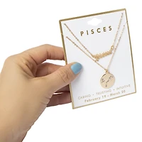 Layered Zodiac Necklace - Pisces