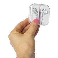 printed luxe wired earbuds w/ microphone