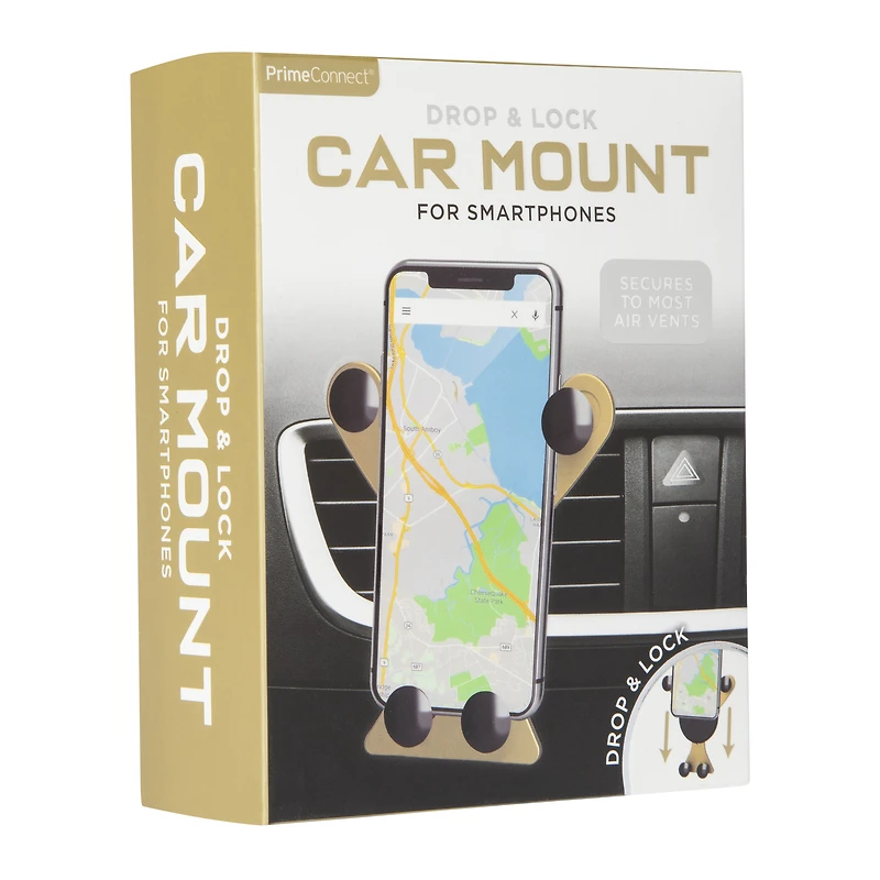 drop & lock car mount for smartphones