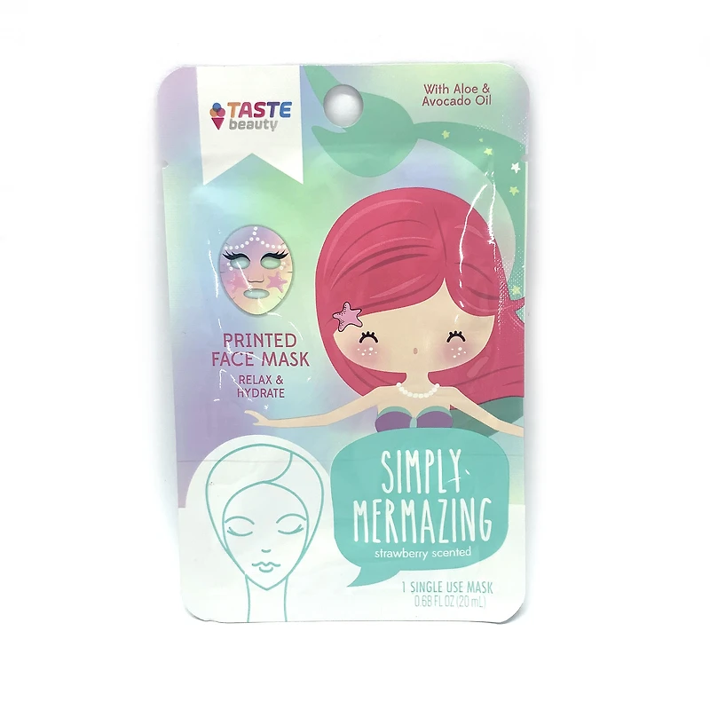 mermaid printed sheet mask
