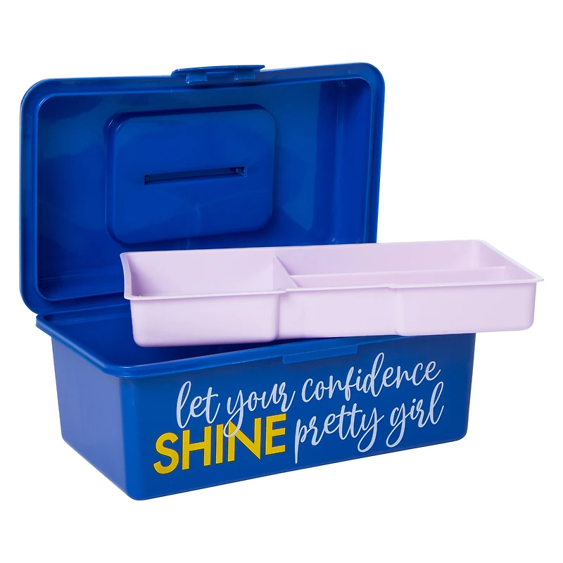 storage box with organizer tray 9.6in