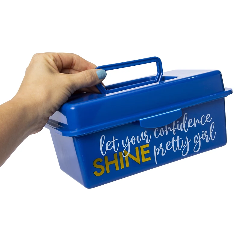 storage box with organizer tray 9.6in