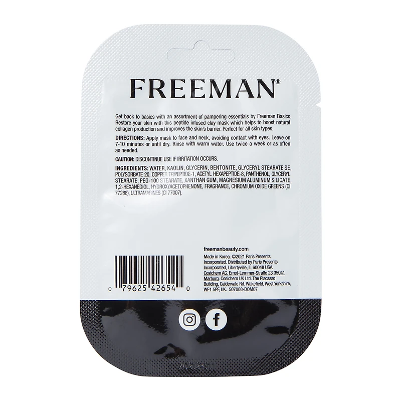 freeman® restorative peptides clay face mask 0.33oz