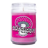 16oz 'stay groovy' mushroom glass jar scented candle