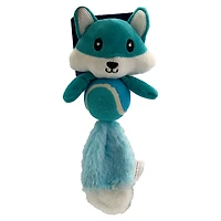 fox plush pet toy with tennis ball