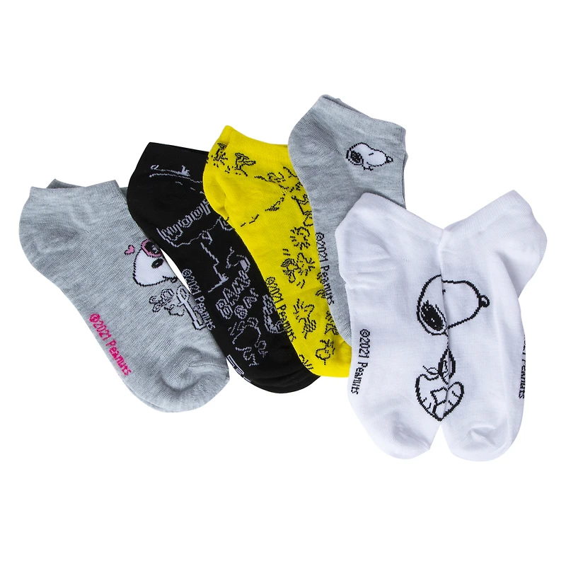 Ladies Peanuts© Snoopy™ No Show Socks 5-Pack