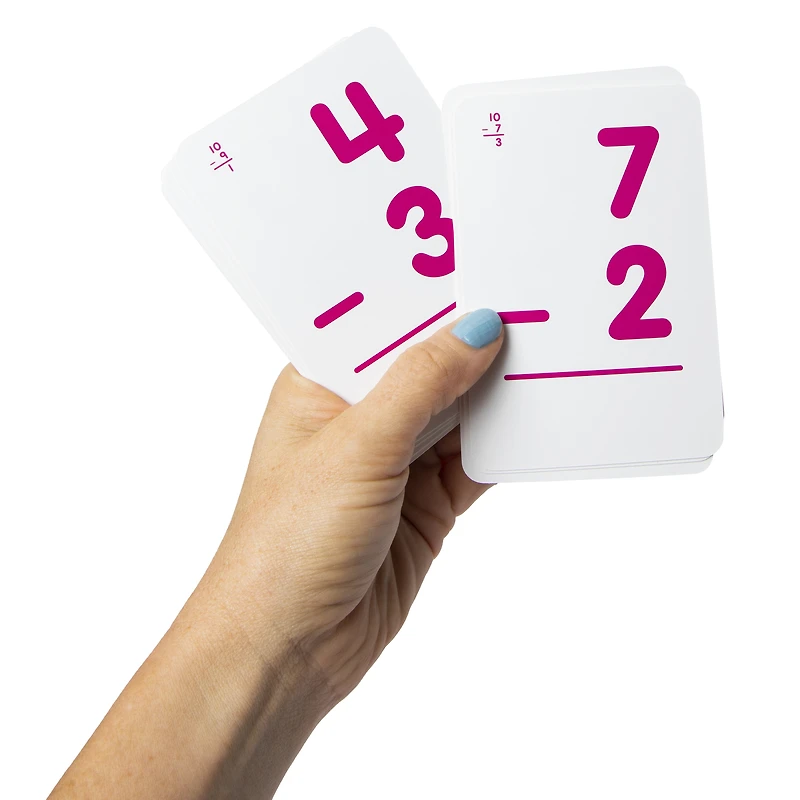 math flash cards: subtraction 36-cards set