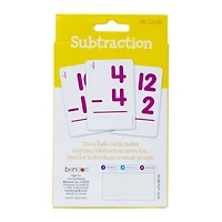 math flash cards: subtraction 36-cards set