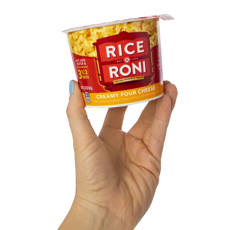 rice-a-roni cup, creamy four cheese 2.25oz