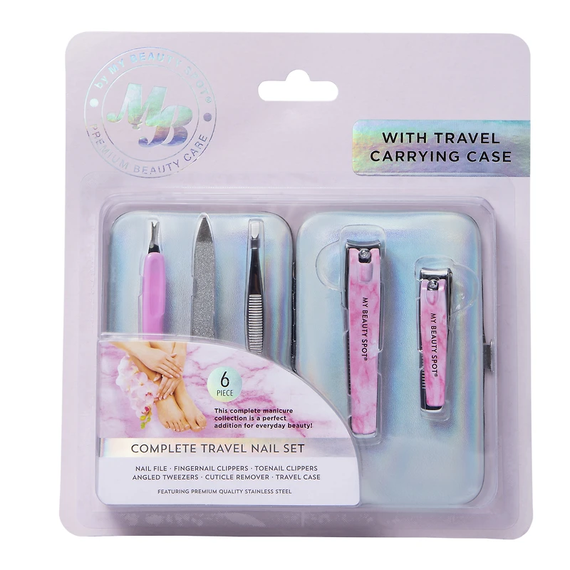 complete travel nail set with carrying case